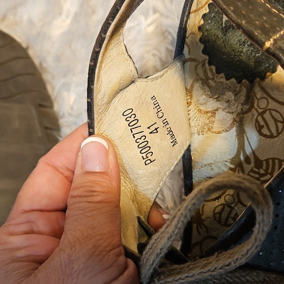 FLY London Black Slingback Wedge Sandals Lace Up Peep Toe Casual Shoes Size 41‎ - Picture 8 of 11